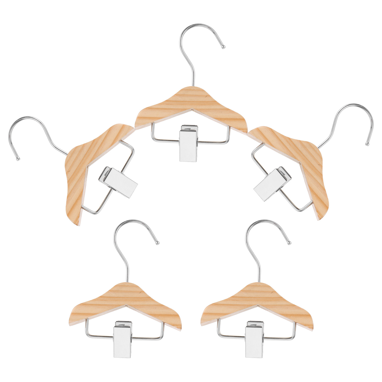 5Pcs Wood Mini Clothes Hangers - Baby Nursery Hangers 评论和价格