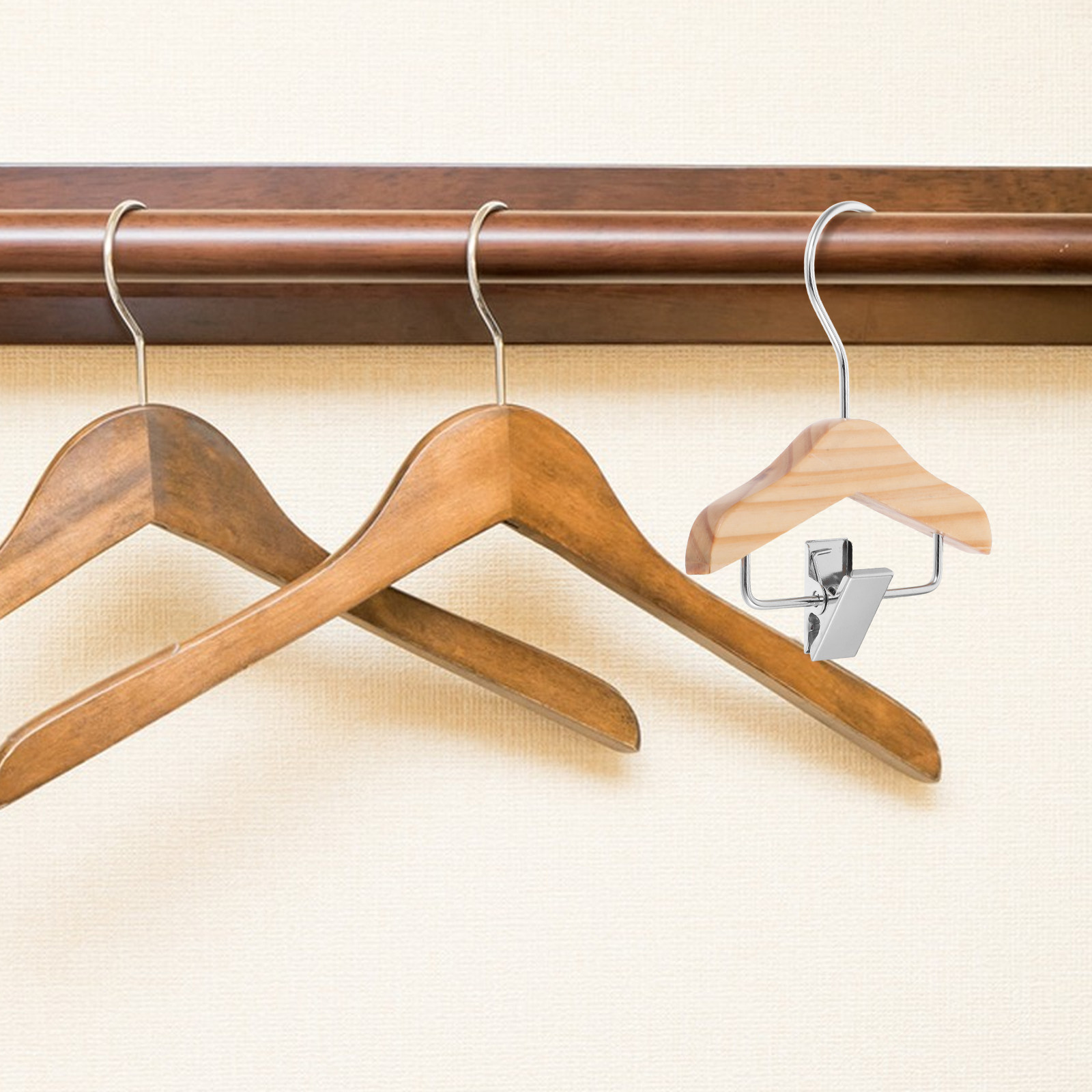 5Pcs Wood Mini Clothes Hangers - Baby Nursery Hangers 评论和价格