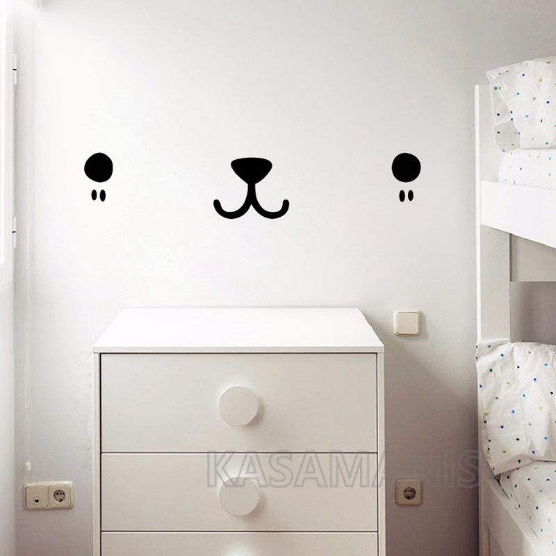 Cute Kawaii Face Wall Art Deca - Baby Nursery Package 评论和价格