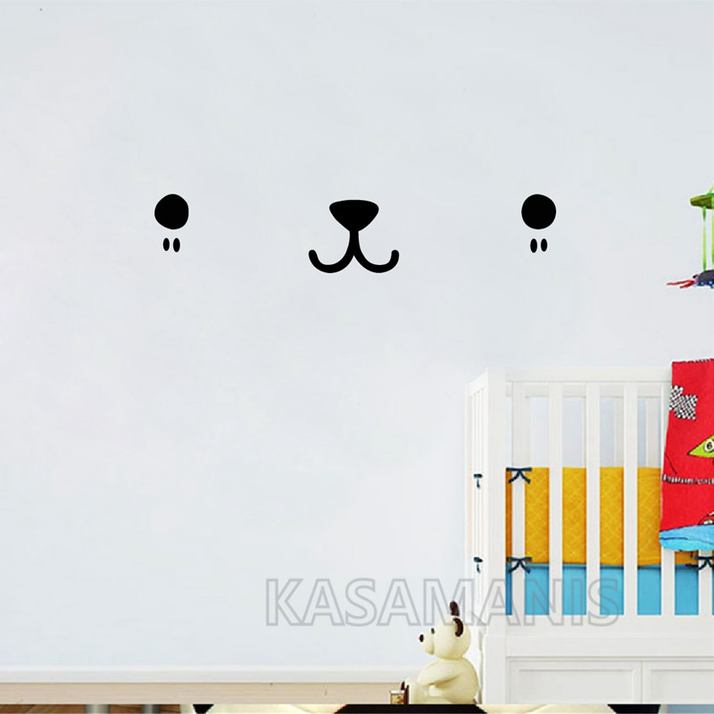 Cute Kawaii Face Wall Art Deca - Baby Nursery Package 评论和价格