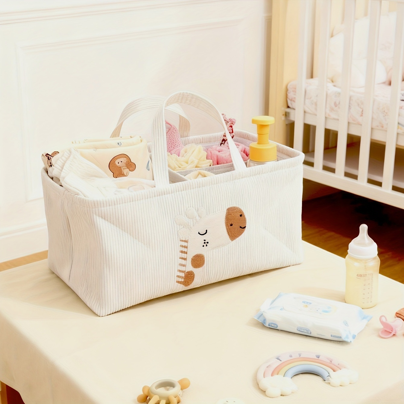 Cute Lion Diaper Caddy Foldabl - Baby Nursery Organiser 评论和价格