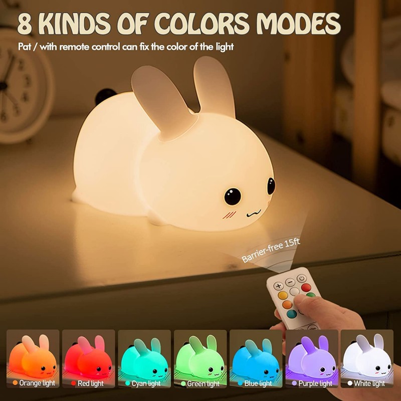 LED Rabbit Night Light Remote  - Baby Nursery Egg Light 评论和价格