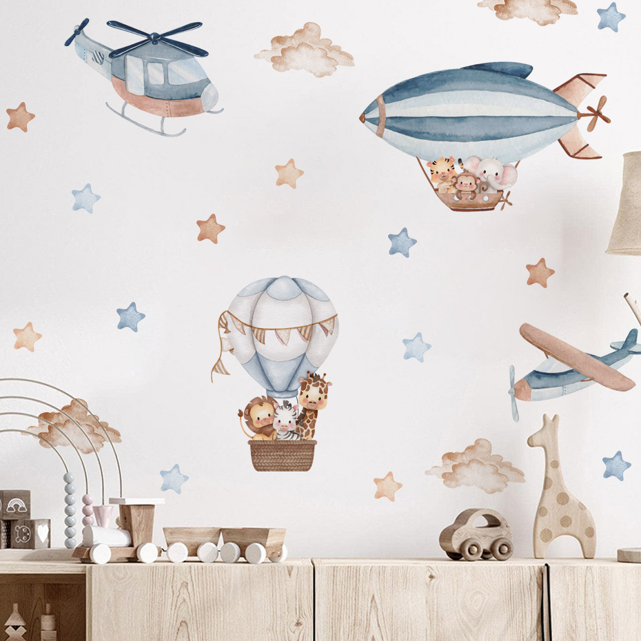 Watercolor Animals Hot Air Bal - Baby Nursery Package 评论和价格