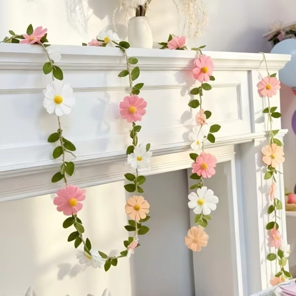 200CM Felt Daisy Banner Felt D - Baby Nursery Garland 评论和价格