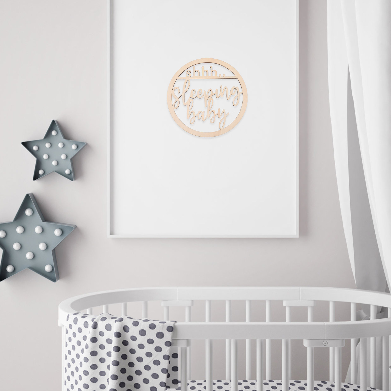Hollow Wooden Baby Sleeping Si - Baby Nursery Hangers 评论和价格