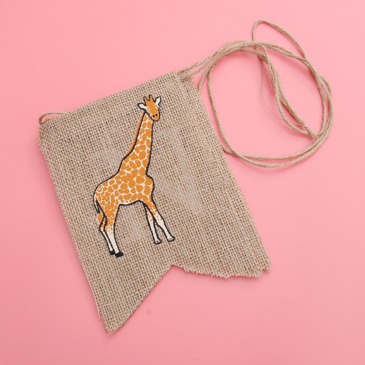 Giraffe Linen Banner One Print - Baby Nursery Garland 评论和价格
