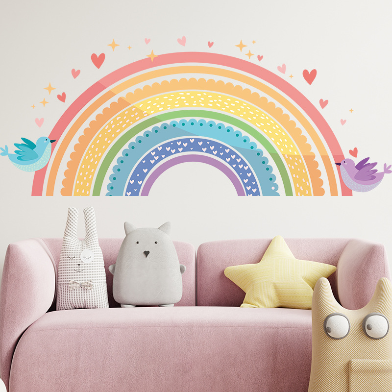 Colorful Rainbow Bird Love Wal - Baby Nursery Package 评论和价格
