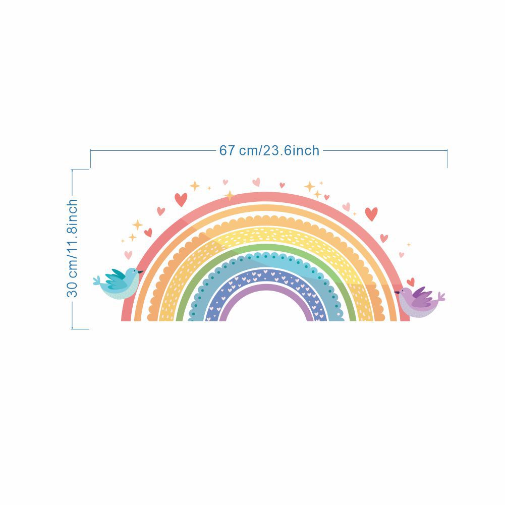 Colorful Rainbow Bird Love Wal - Baby Nursery Package 评论和价格