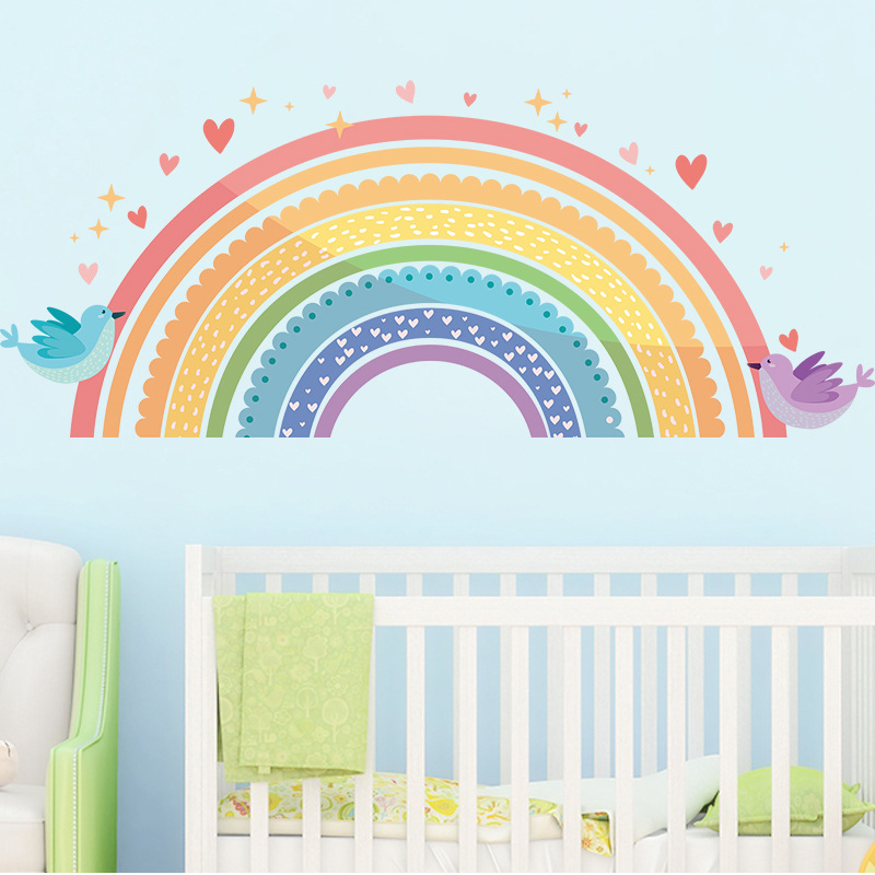 Colorful Rainbow Bird Love Wal - Baby Nursery Package 评论和价格