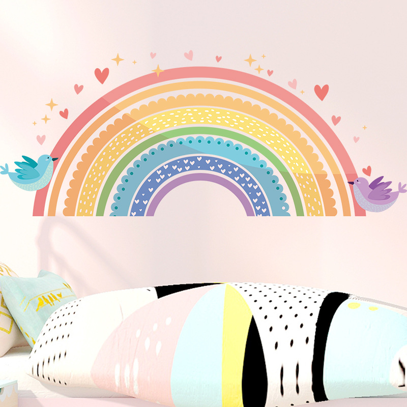 Colorful Rainbow Bird Love Wal - Baby Nursery Package 评论和价格