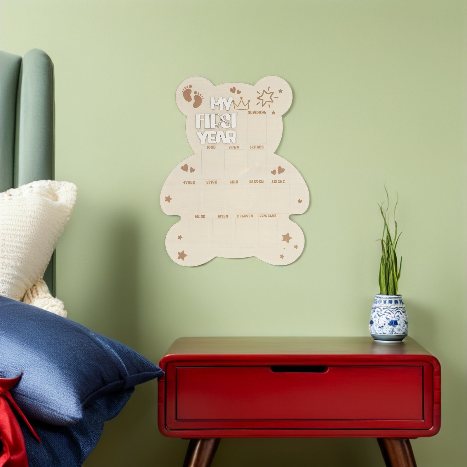 Wooden My First Picture Frame  - Baby Nursery Keepsake 评论和价格