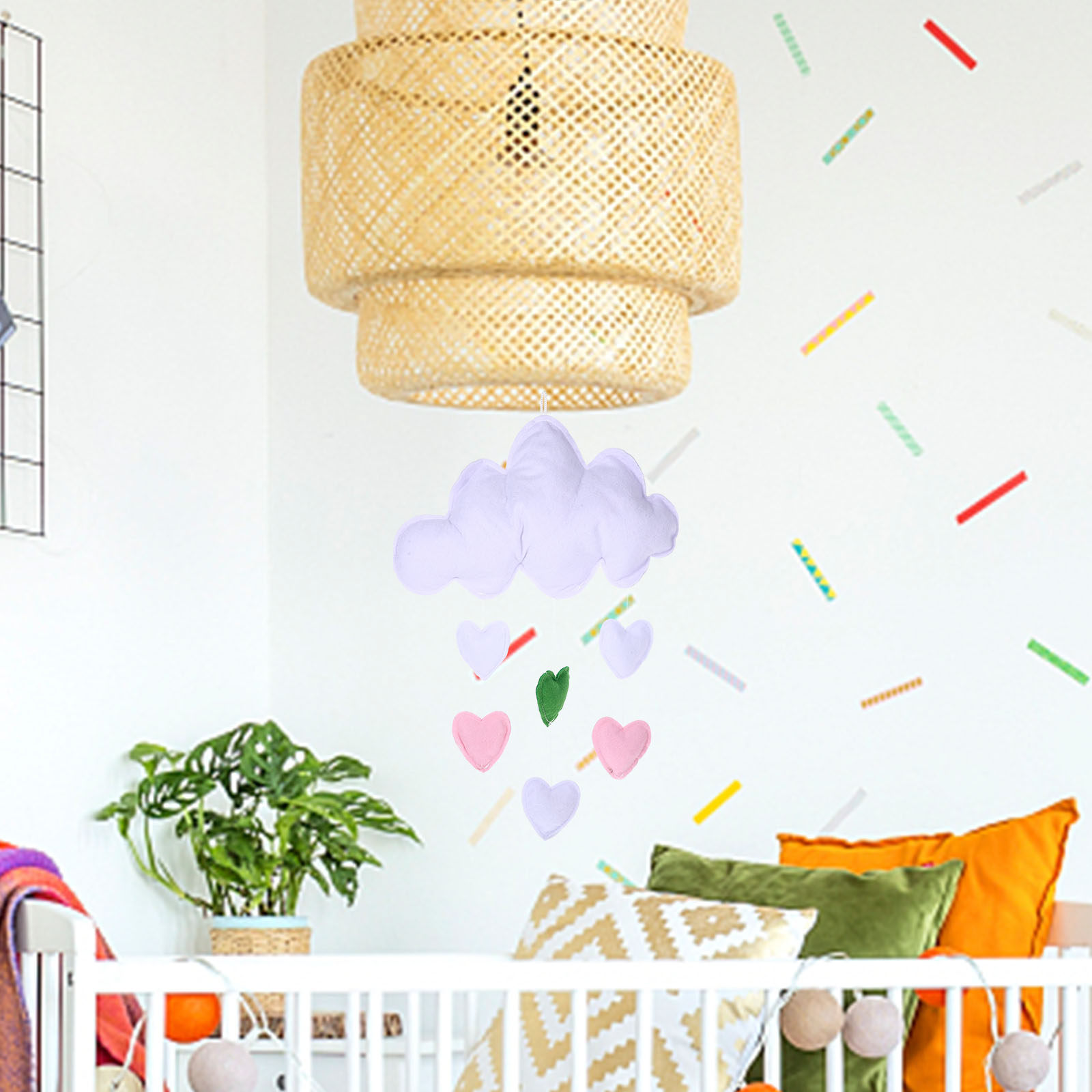 2Pcs Cloud Raindrop Hanging De - Baby Nursery Garland 评论和价格