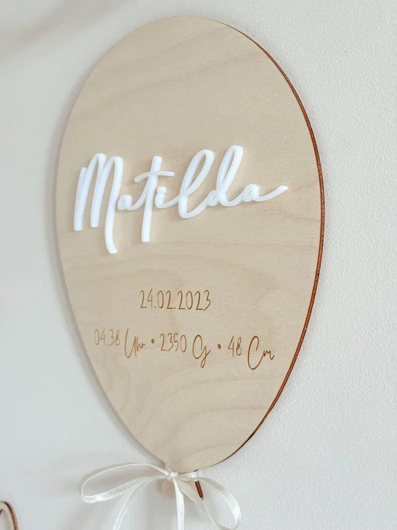 Personalised Baby Name Balloon - Baby Nursery Keepsake 评论和价格