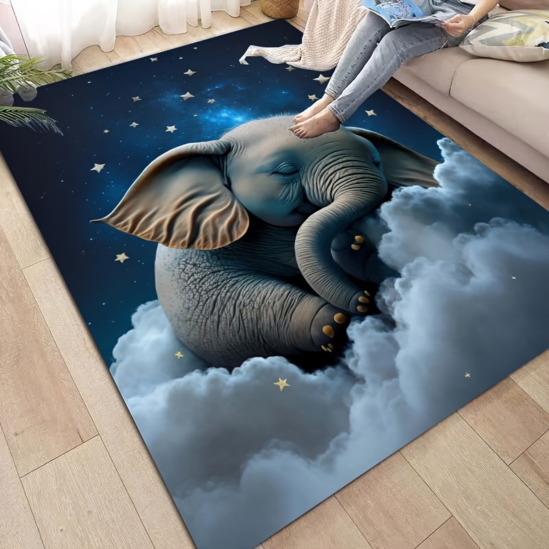 Dreamy Elephant Rug for Nurser - Soft Rug Nursery 评论和价格