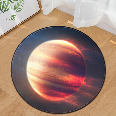 Realistic Blue Full Moon Print - Soft Rug Nursery 评论和价格