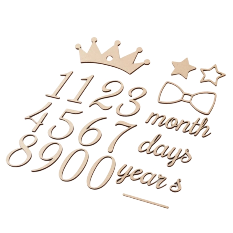 Wooden Milestones Number and W - Baby Nursery Keepsake 评论和价格
