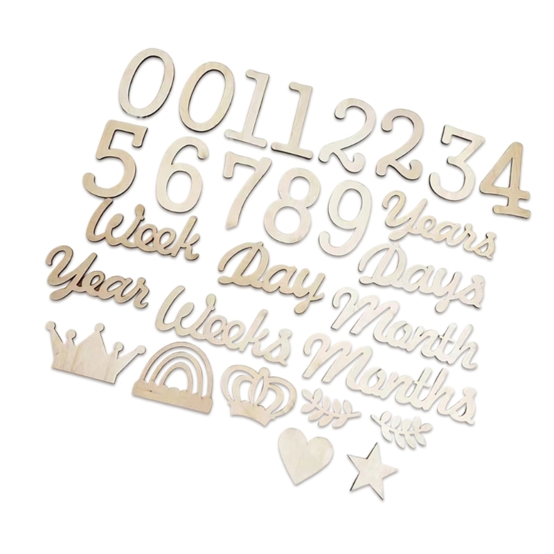 Wooden Milestones Number and W - Baby Nursery Keepsake 评论和价格