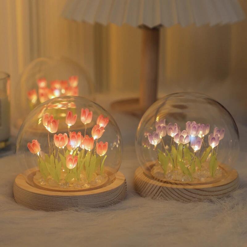 Artificial Tulip Flower Night  - Baby Nursery Egg Light 评论和价格