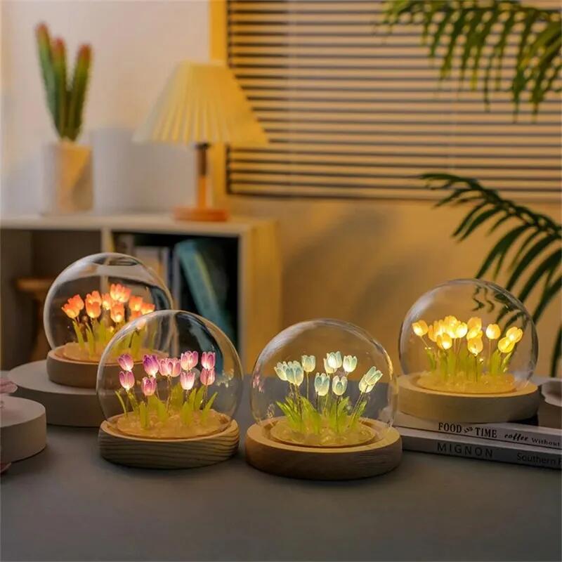 Artificial Tulip Flower Night  - Baby Nursery Egg Light 评论和价格