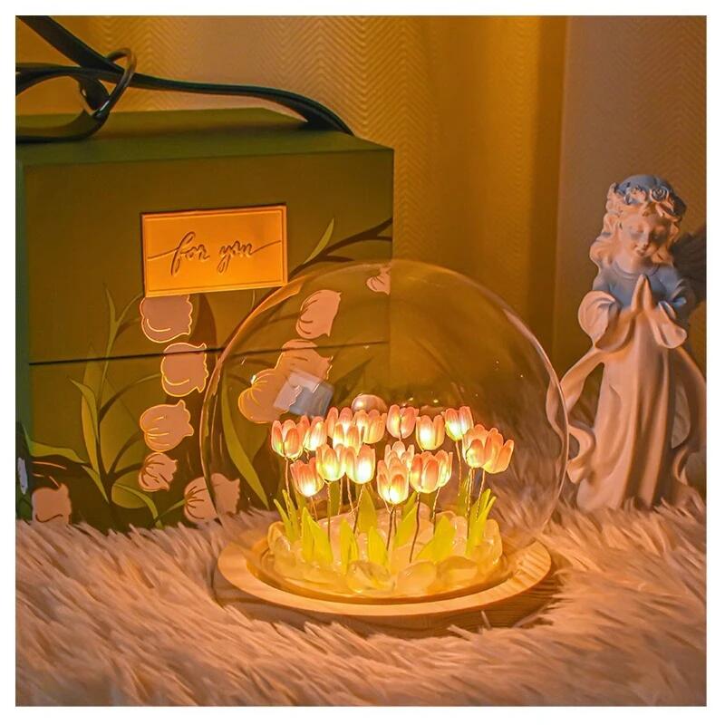 Artificial Tulip Flower Night  - Baby Nursery Egg Light 评论和价格
