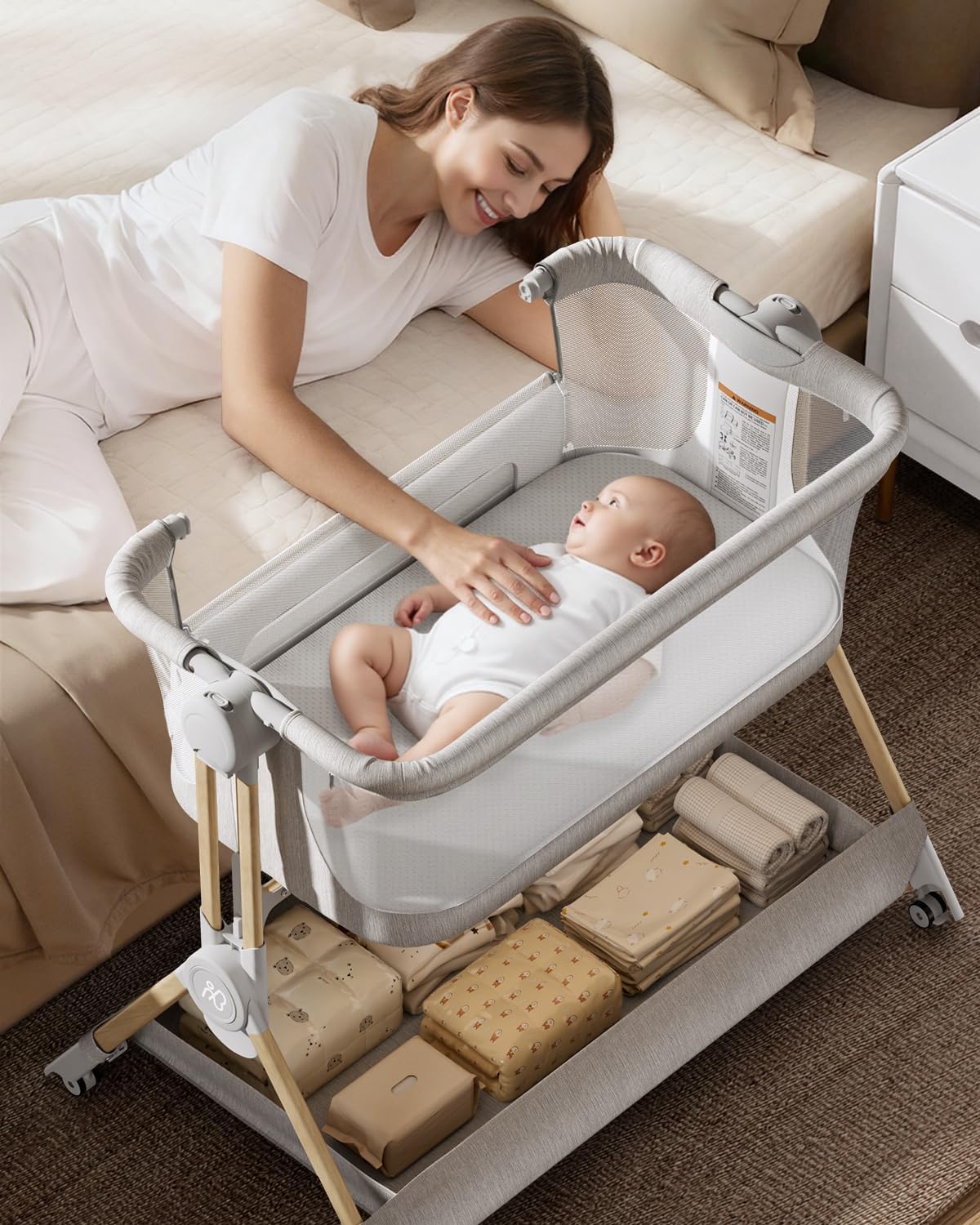 3 In 1 Bedside Crib One Click  - Bassinet Bedside Sleeper 评论和价格