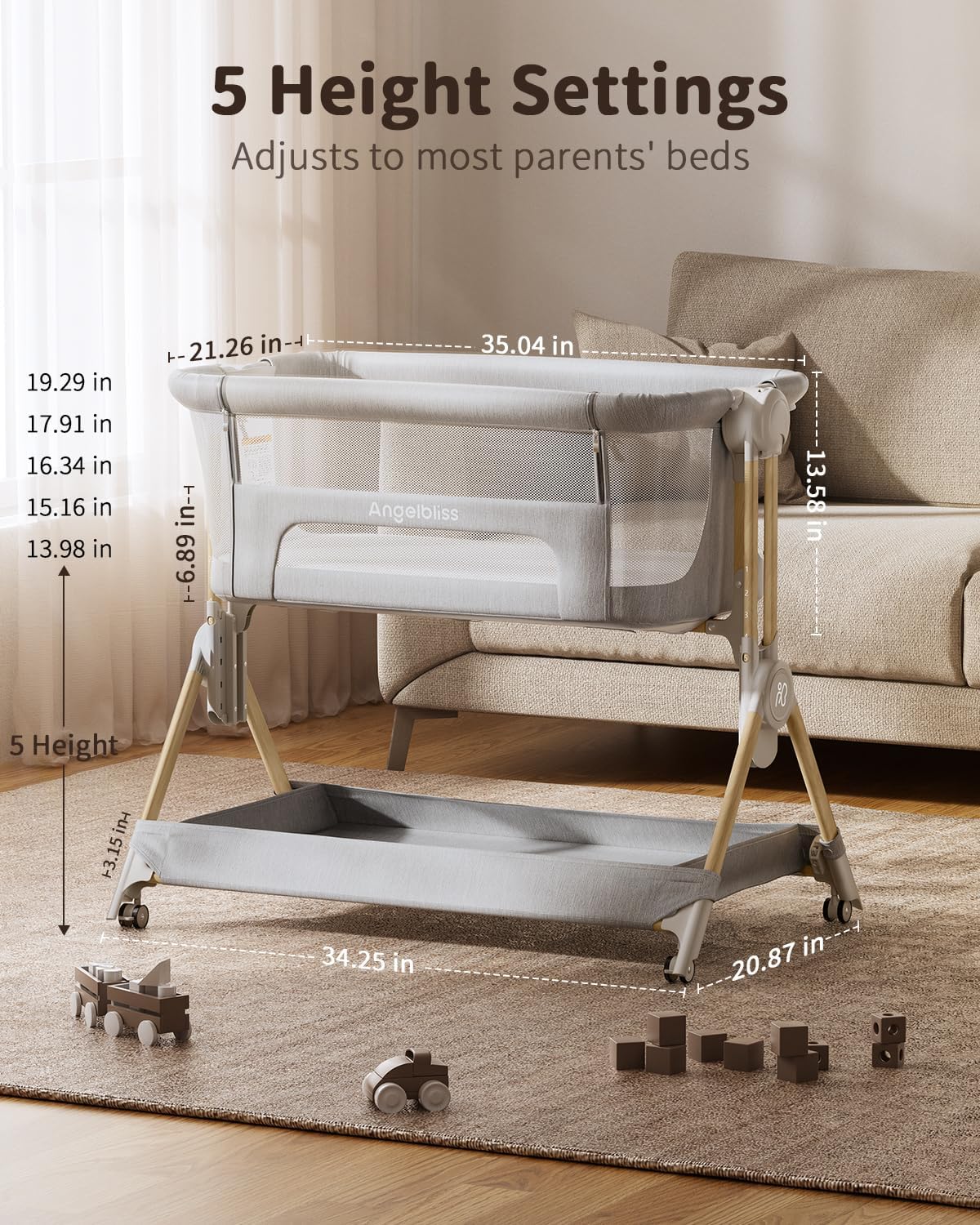 3 In 1 Bedside Crib One Click  - Bassinet Bedside Sleeper 评论和价格