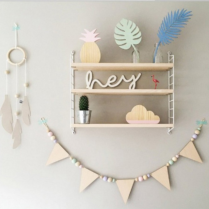 Baby Room Garland Wooden Trian - Baby Nursery Garland 评论和价格