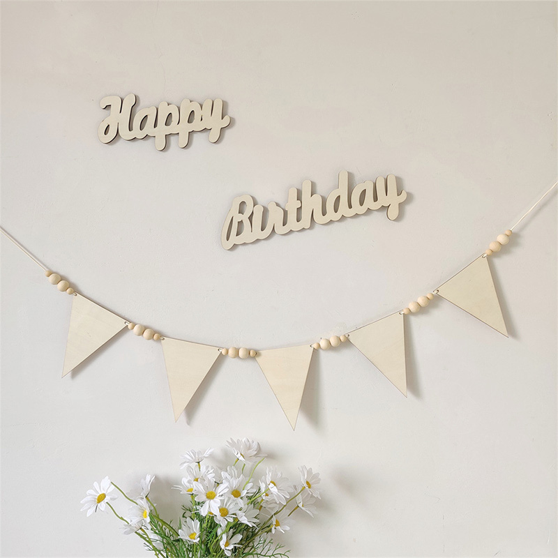 Baby Room Garland Wooden Trian - Baby Nursery Garland 评论和价格
