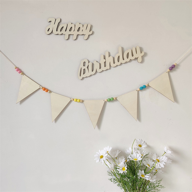 Baby Room Garland Wooden Trian - Baby Nursery Garland 评论和价格